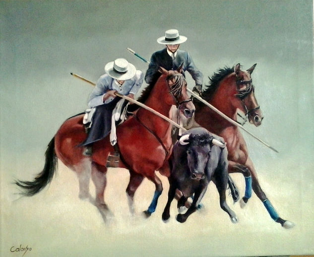 Los garrochistas Oil Canvas Animals