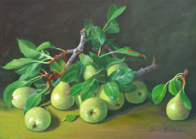 BODEGON PERAS Oil Canvas Still Life Paintings