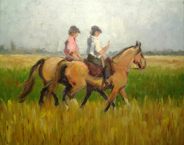 En el campo Oil Textile Figure Painting