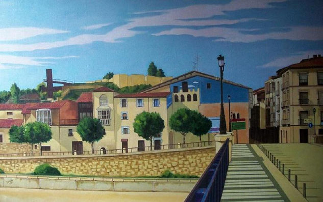 Desde el puente (Miranda de Ebro) Oil Panel Landscaping