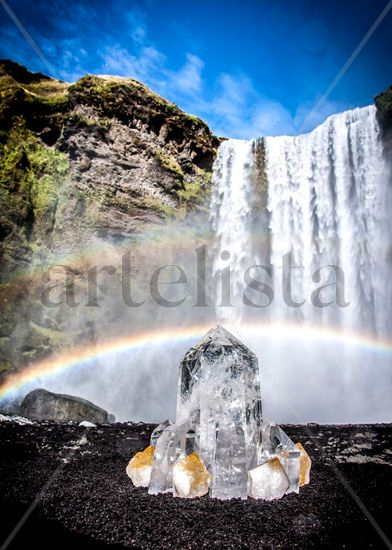 Crystal Waterfall Skogafoss Naturaleza Color (Digital)