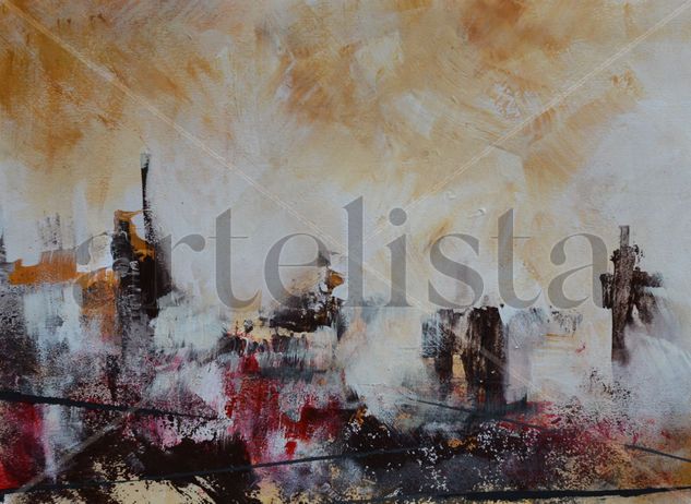 Ciudad Rojo y Ocre Acrylic Paper Landscaping