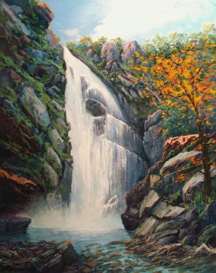 Cascada de Toxa - 225 Acrylic Canvas Landscaping