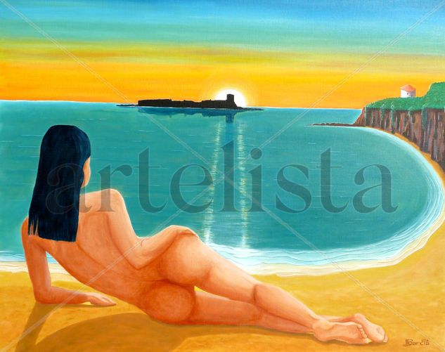 Puesta del Sol Acrylic Canvas Nude Paintings