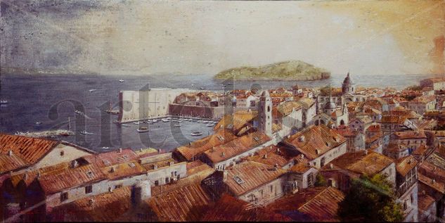 Dubrovnik Oil Panel Landscaping