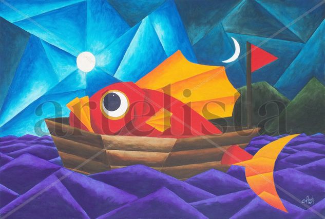 VIAJE DE PLACER Acrylic Canvas Marine Painting