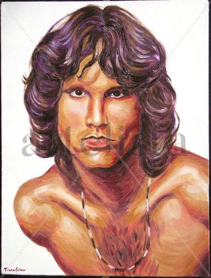 Jim Morrison Oil Canvas Portrait