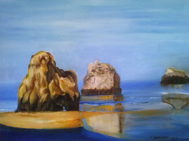 Playa de los tres hermanos Oil Canvas Marine Painting