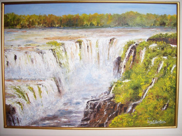 IGUAZÚ Óleo Tabla Paisaje