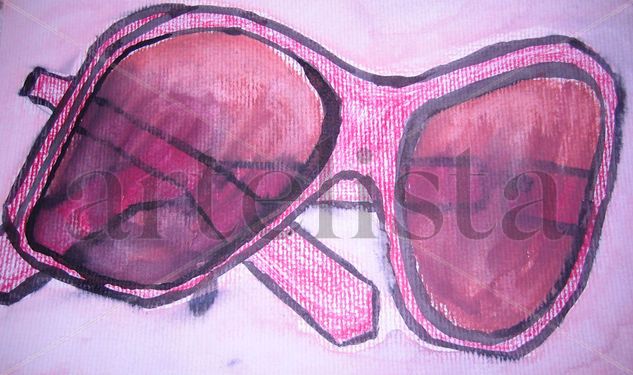 Gafas rosas Gouache Cartulina Figura