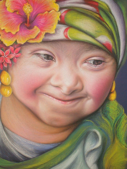 ALEGRÍA DE LA BELLEZA Pastel Cartulina Retrato