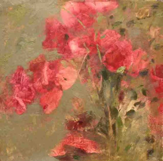 amapolas Oil Panel Floral Painting