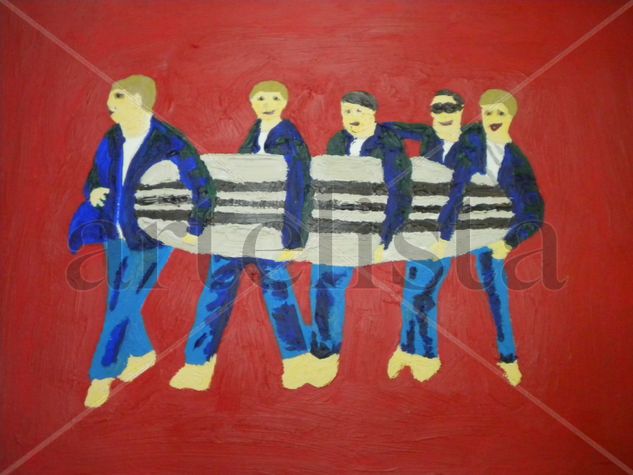 The Beach Boys Oil Card Figure Painting