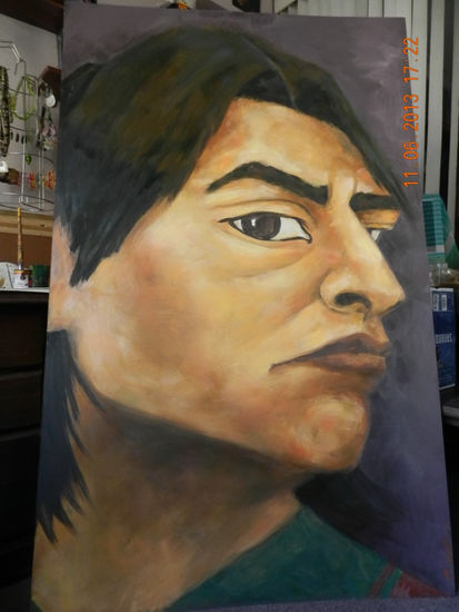 Tupac Katari Oil Panel Portrait