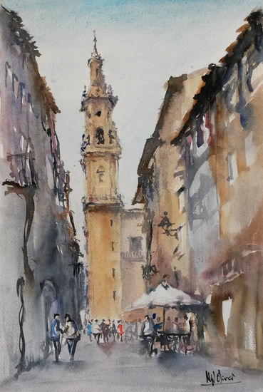 Catedral de Logroño Watercolour Paper Landscaping