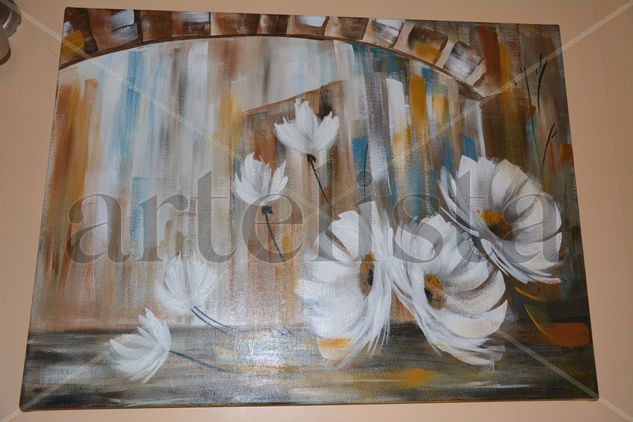 Ventanal Otoñal Acrylic Canvas Floral Painting