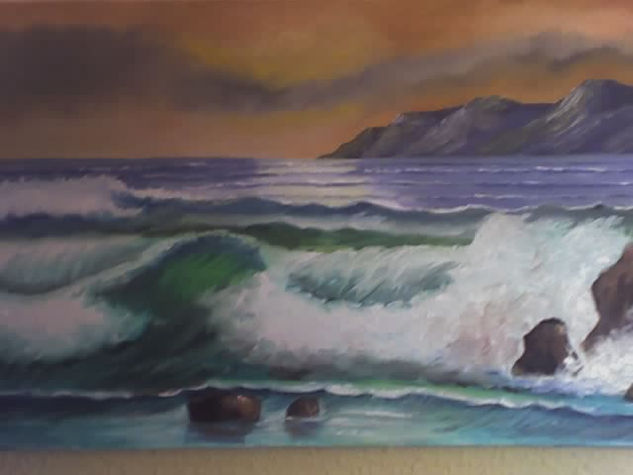 atardecer en el mar Oil Canvas Marine Painting