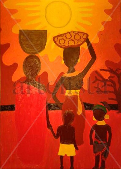 Africanos Oil Canvas Figure Painting