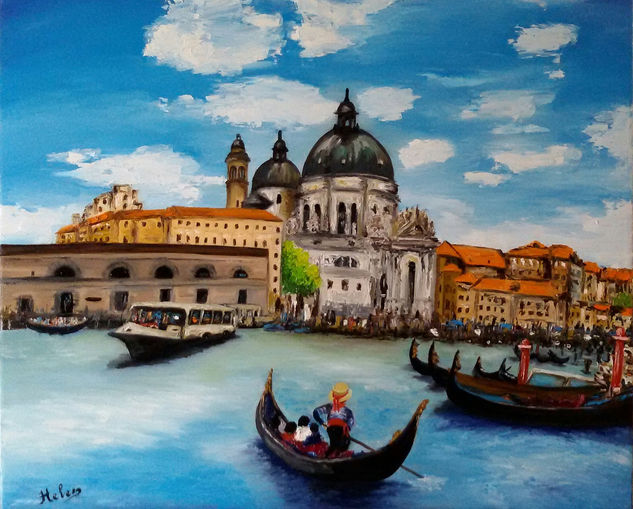 Venice and gondolier Oil Canvas Landscaping