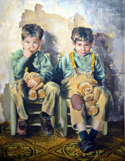 NIÑOS Acrílico Lienzo Retrato