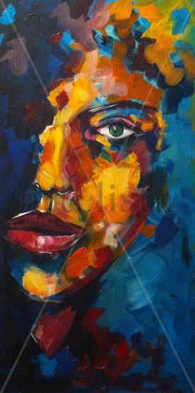 Perfil - mujer Acrylic Canvas Figure Painting