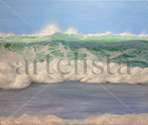 Ola con espuma Oil Canvas Marine Painting