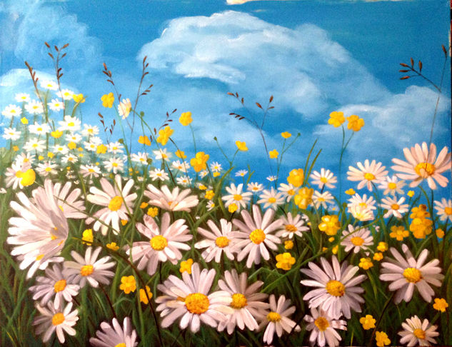 Camomilas Oil Canvas Floral Painting