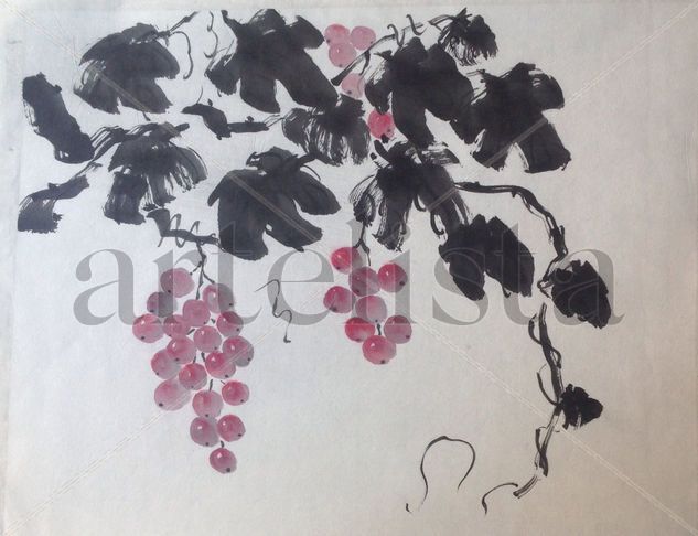 Uvas Tinta Papel Figura