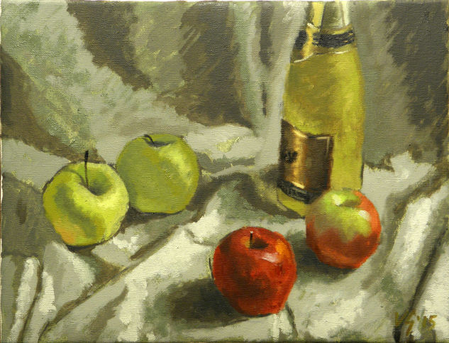 Pomes i cava Oil Canvas Still Life Paintings