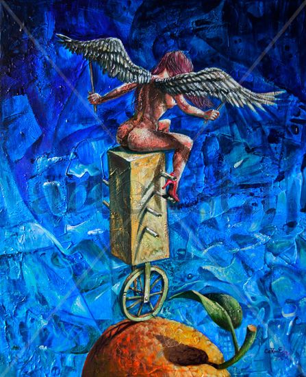 Ángel en equilibrio Acrylic Canvas Nude Paintings