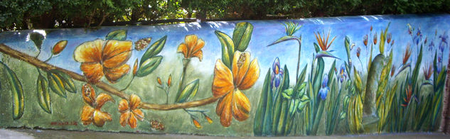 Mural flores del paraíso Acrylic Others Floral Painting