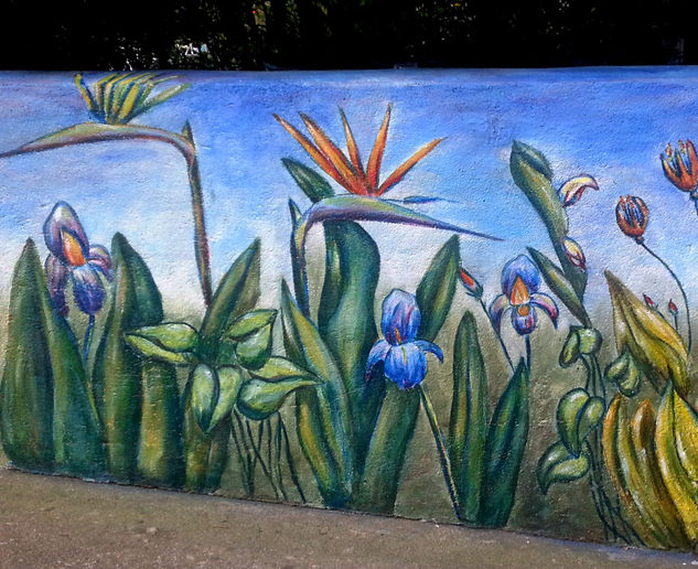 Mural flores del paraíso Acrylic Others Floral Painting