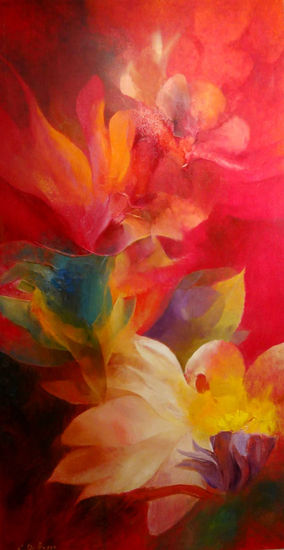 Floreciendo Oil Canvas Floral Painting