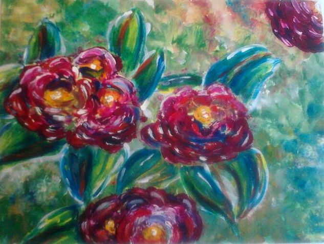 Flores de primavera Acrylic Panel Floral Painting