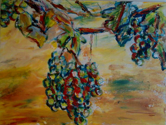 Uvas Acrílico Tabla Paisaje