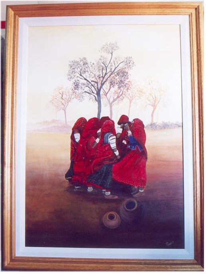 8 mujeres indias Oil Canvas Landscaping