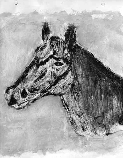 caballo negro Acrylic Card Animals