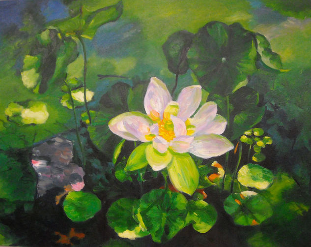 nenufar blanco Oil Canvas Floral Painting