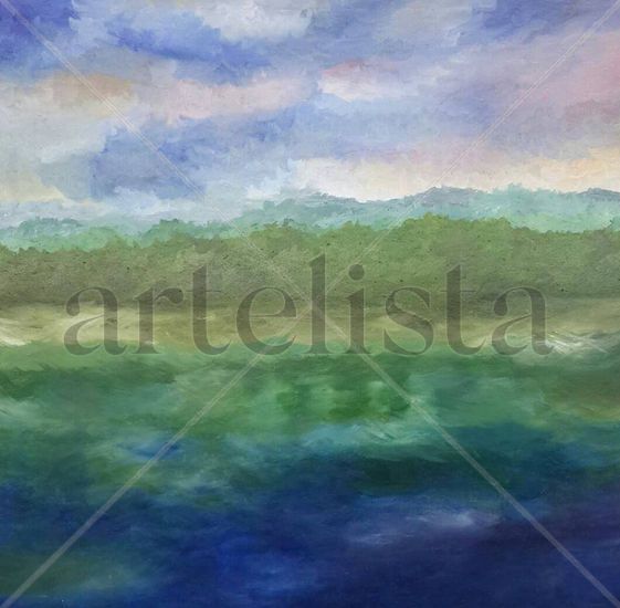 Agua y Cielo Acrílico Lienzo Paisaje