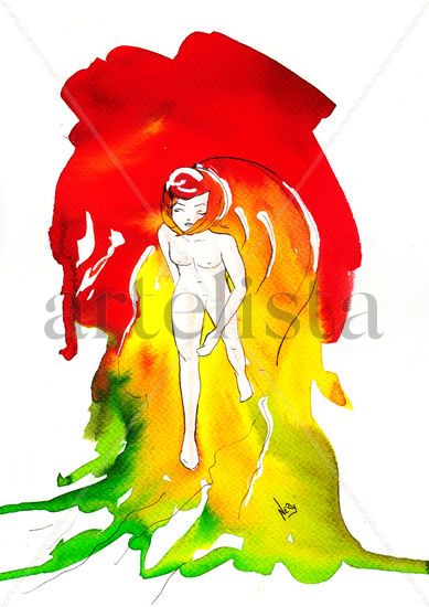 Chica 10 Watercolour Paper Nude Paintings