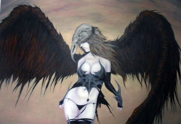 Angel de la Desolacion Oil Canvas Figure Painting