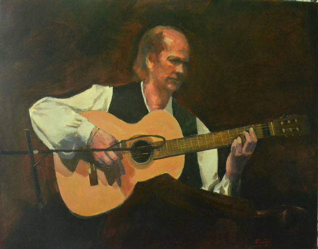 Sonido de guitarra Oil Textile Figure Painting