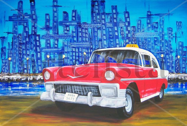 CHEVROLET 56 (90x60 cm) acrilico-lienzo Acrylic Canvas Landscaping