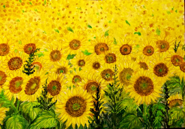 GIRASOLES Watercolour Card Landscaping