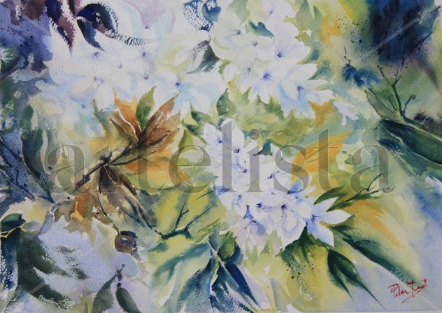 Flor blanca frutal