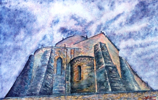 "Catedral de S. Martin" Acuarela Papel Paisaje