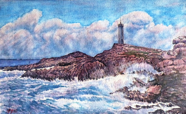 "Faro de punta Roncudo" Watercolour Paper Marine Painting