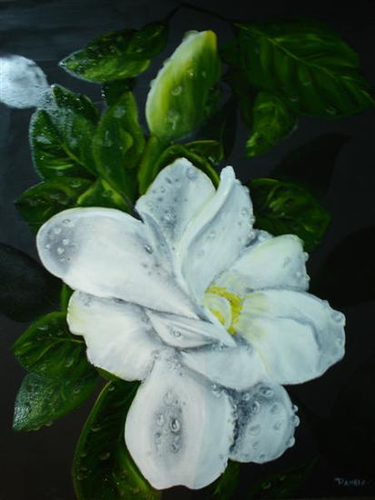 Rocio Oil Panel Floral Painting