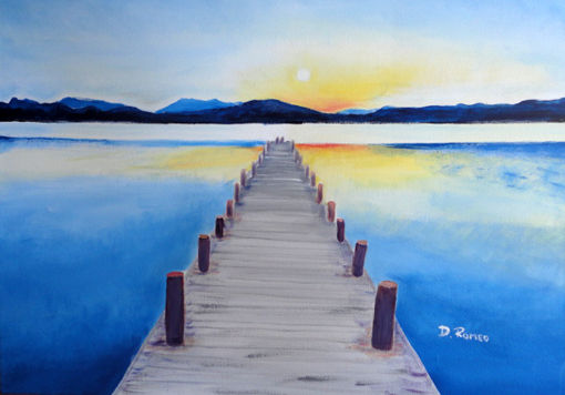 Camino al sol Acrylic Canvas Marine Painting