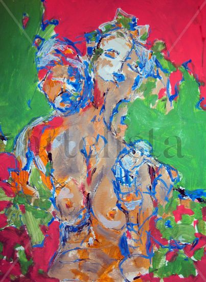 curte Acrylic Textile Nude Paintings